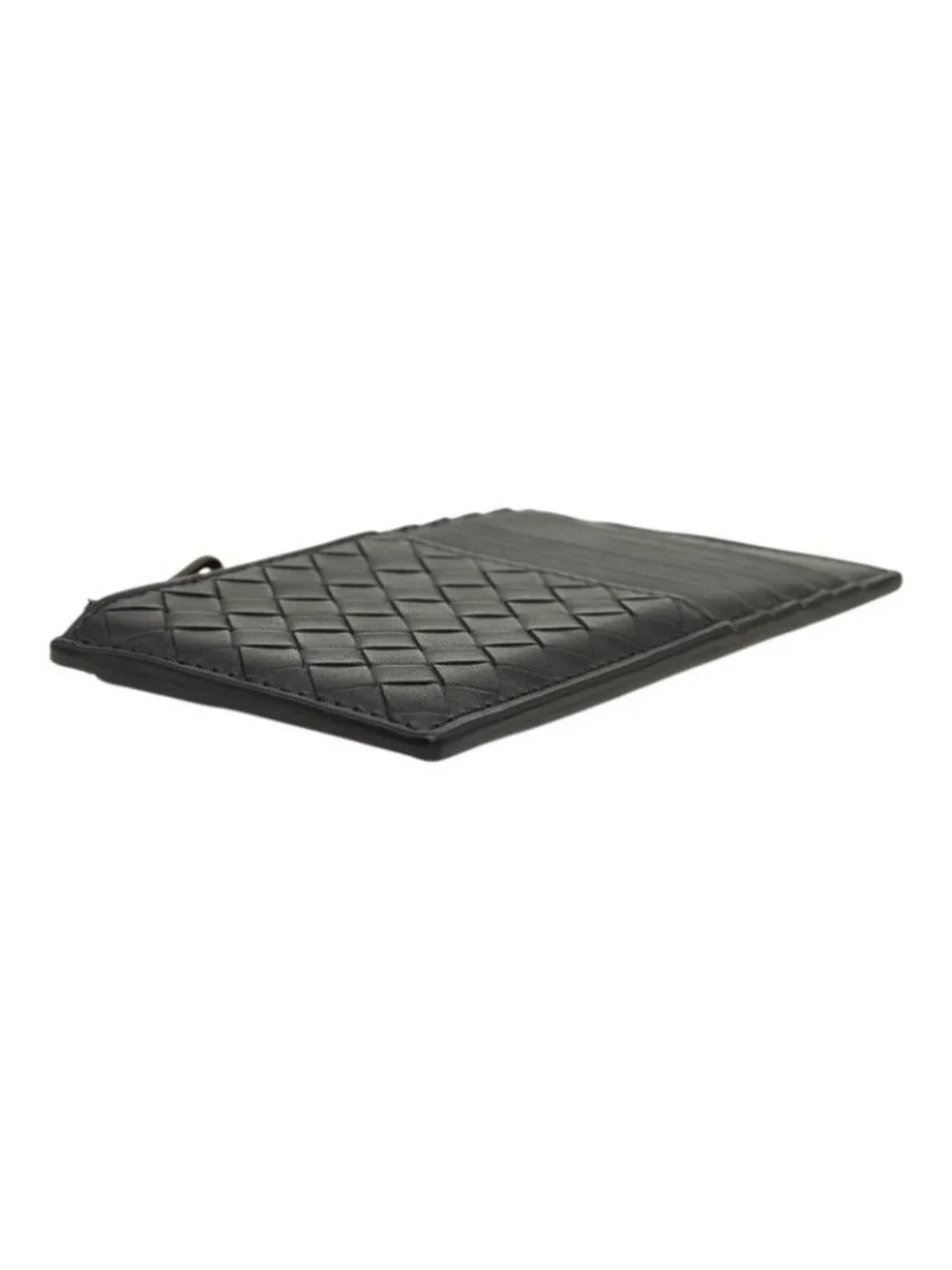 Bottega Veneta Intrecciato Card Case Black Leather